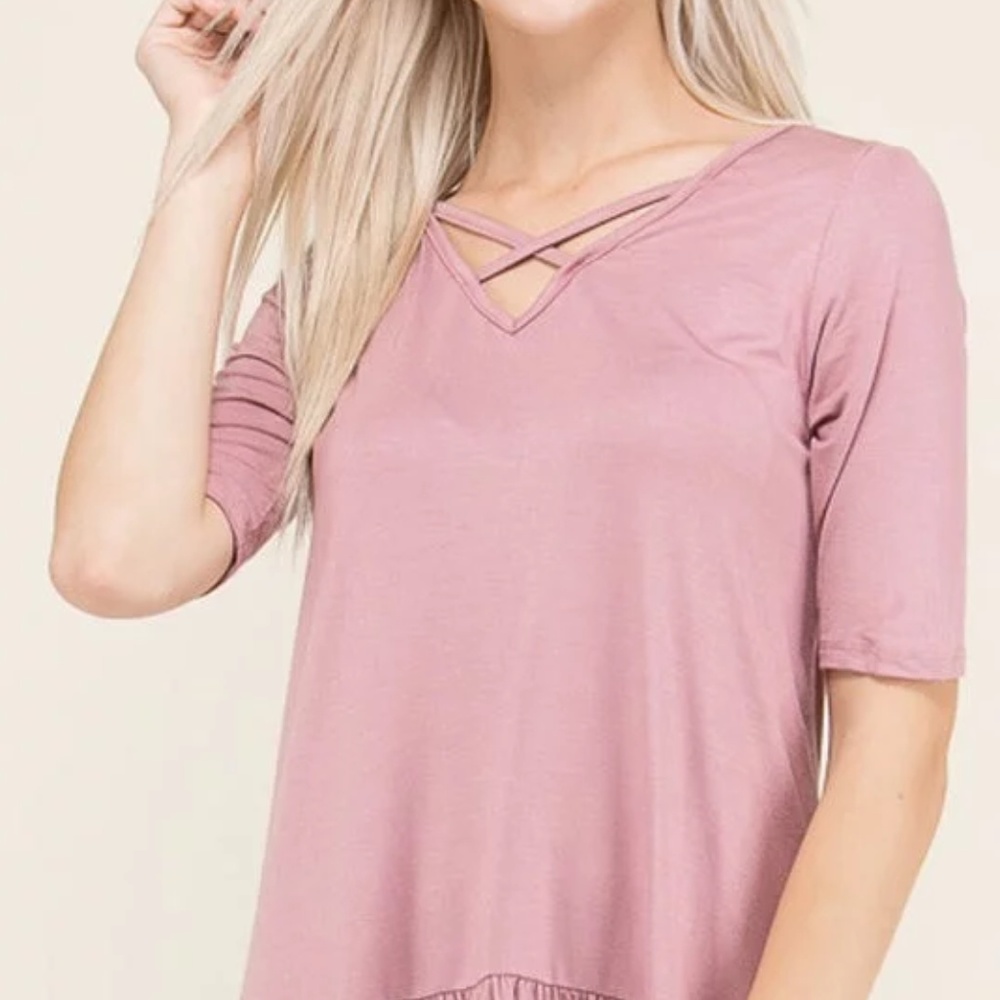 NWT mauve short sleeve top